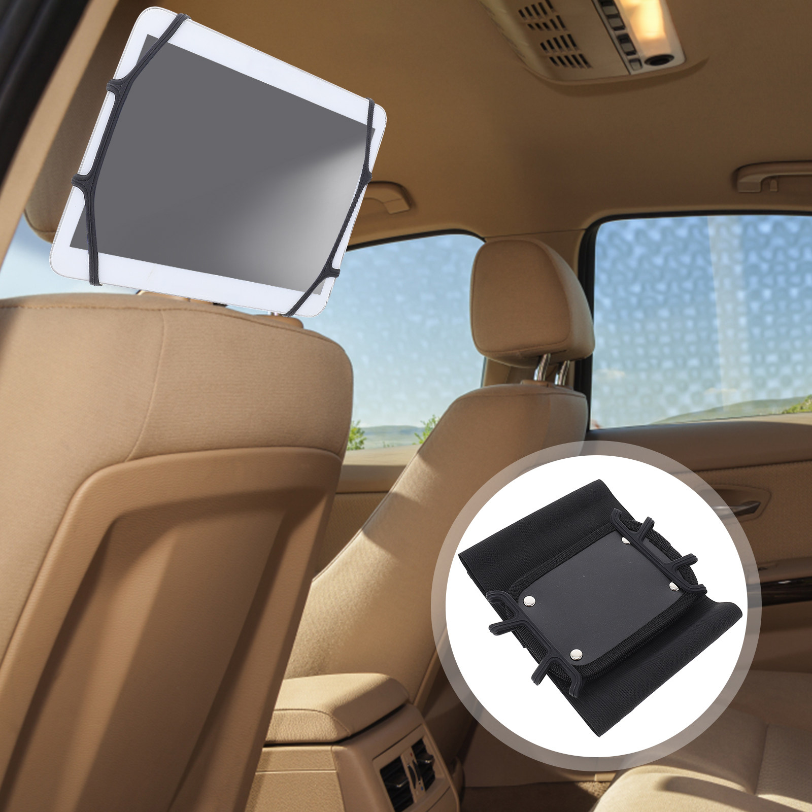 Tablet Car Mount - ที่วางแท็บเล็ตสำหรับพนักพิงศีรษะรถยนต์ ปรับระดับได้ ยืดหดได้ ใช้ได้กับแท็บเล็ตขนาด 7-10.5 นิ้ว