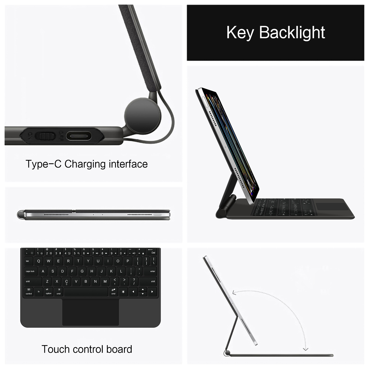 AJIUYU Magic Keyboard Folioสํา - Tablet Keyboard Case บทวิจารณ์และราคา